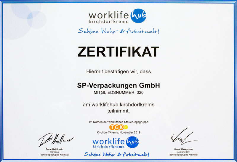 Zertifikat worklifehub