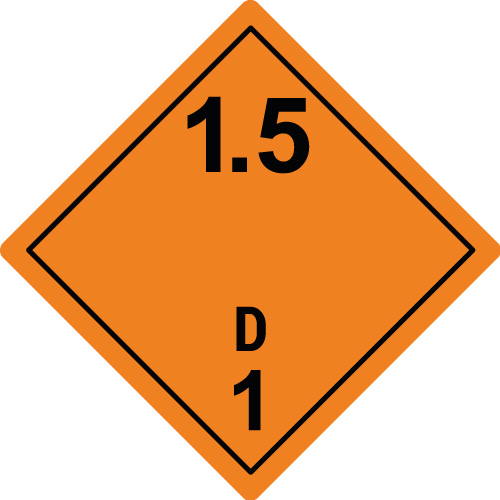 GS15D / Explosive Stoffe und Gegenstände mit Explosivstoff Unterklasse 1.5, Verträglichkeitsgruppe D