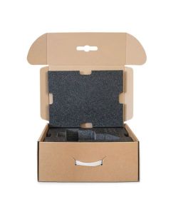 Kartonkoffer mit Schaumstoffeinlage