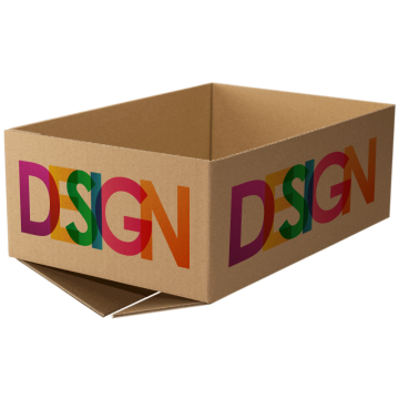 einseitig offener Karton FEFCO 0200 bedruckt