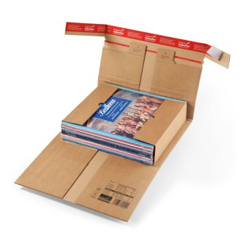 E-Commerce Versandverpackung mit Sicherungslaschen