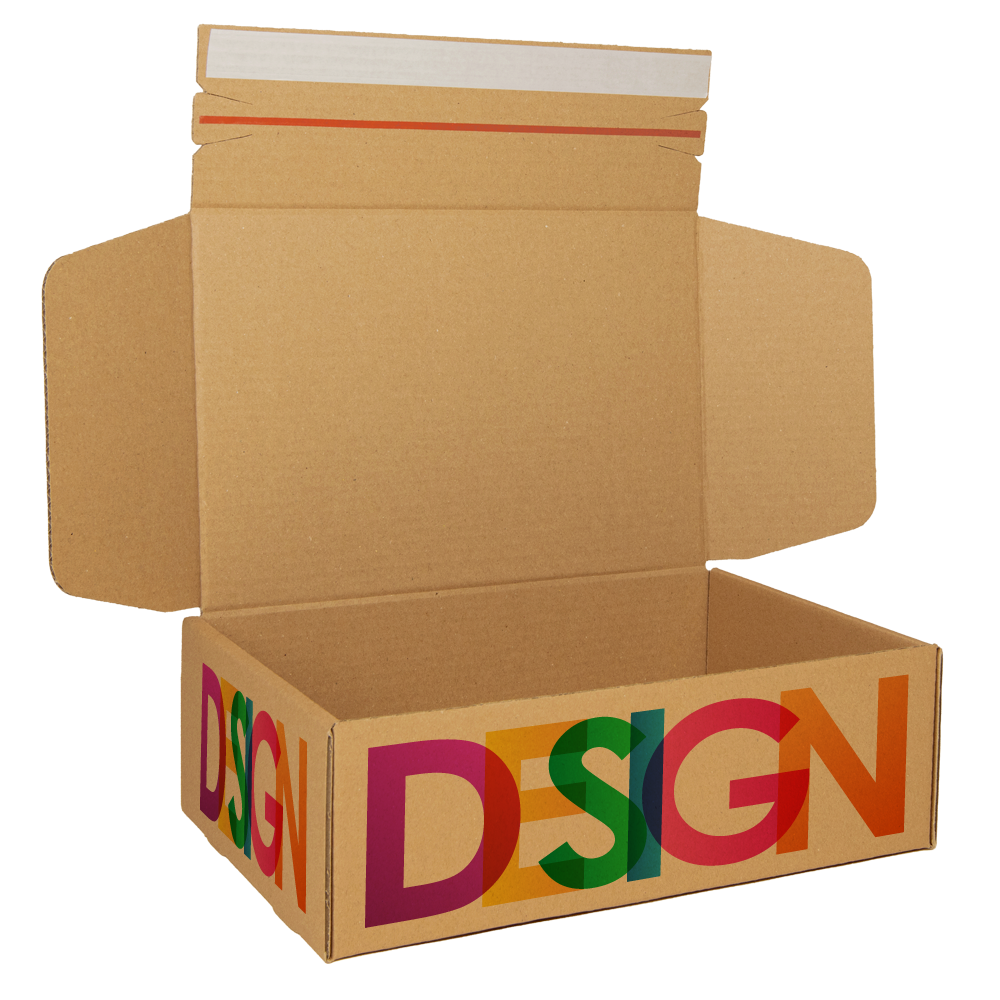 E-Commerce Versandkarton mit Selbstklebeverschluß FEFCO 0885 bedruckt