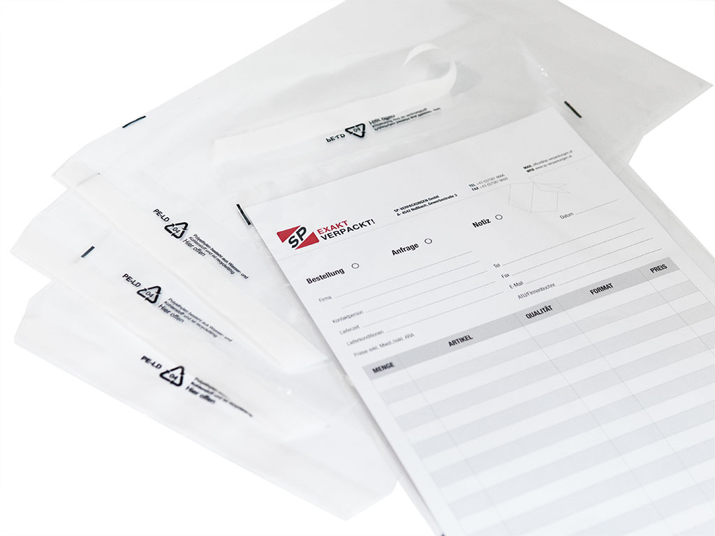 Mailpacks mit Selbstklebeverschluss