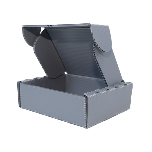 PP-Hohlkammer grau Karton offen