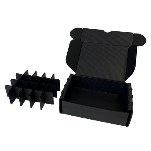 PP-Hohlkammer Karton schwarz mit Inlay