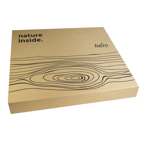 Edle Produktverpackung aus Naturkarton Hafro